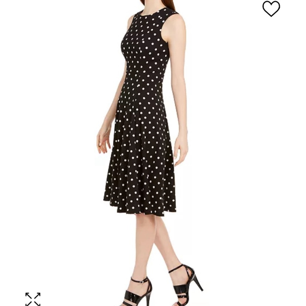 NWT Calvin Klein Fit and Flare Black and White Dress